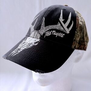 Ted Nugent Kill It & Grill It Deer Skull Hunting Black & Camo Baseball Cap